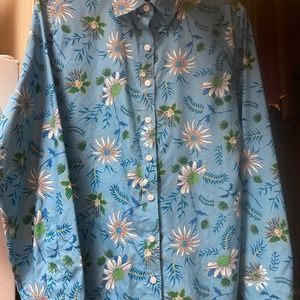 Womens No Iron Supima 100% Cotton Long Sleeve Blouse